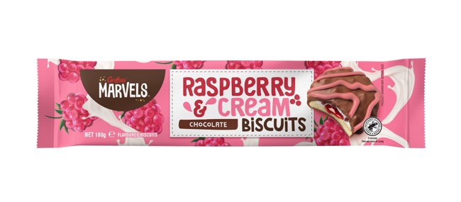 Raspberry & Cream Chocolate Biscuits